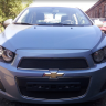 Защита радиатора "Standart" Chevrolet Aveo (2011-2015) верх, чёрная купить недорого с доставкой в Воронеж