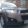 Защита радиатора "Standart" Chevrolet Captiva рестайлинг (2013-2015) чёрная купить недорого с доставкой в Воронеж