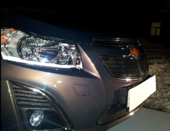Защита радиатора "Standart" Chevrolet Cruze (2012-2015) верх, чёрная купить недорого с доставкой в Воронеж