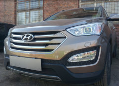 Защита радиатора &quot;Standart&quot; Hyundai Santa Fe (2012-2015) чёрная