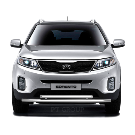 Защита переднего бампера двойная d63/51мм (НПС) KIA Sorento (2014-2020 г.в.) купить недорого с доставкой в Воронеж