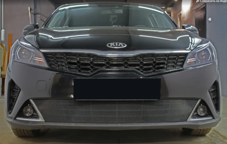 Защита радиатора "Standart" Kia Rio рестайлинг (2020-н.в.) чёрная купить недорого с доставкой в Воронеж