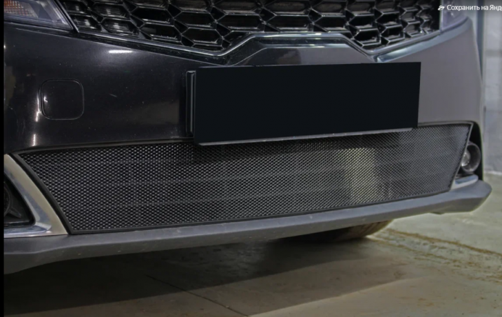 Защита радиатора "Standart" Kia Rio рестайлинг (2020-н.в.) чёрная купить недорого с доставкой в Воронеж