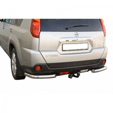 Защита заднего бампера «Уголки» (d63,5) для Nissan X-Trail (2007-2015)(Окрашенное) купить недорого с доставкой в Воронеж