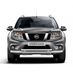Защита переднего бампера двойная d63/51мм (НПС) RENAULT Duster 2016-/ NISSAN Terrano 2014-