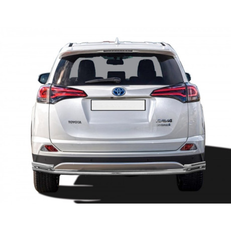 Защита заднего бампера «Труба с уголками» (d51/40) для Toyota RAV4 рестайлинг, (2015-н.в.)(Нерж. Сталь) купить недорого с доставкой в Воронеж