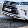 Защита переднего бампера двойная с зубьями d63/63мм (НПС) LEXUS 450D (2015-н.в.) купить недорого с доставкой в Воронеж